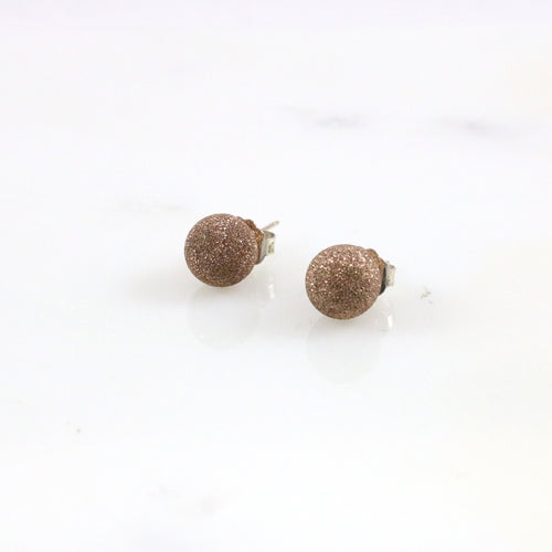 Rose Gold Ball Earrings