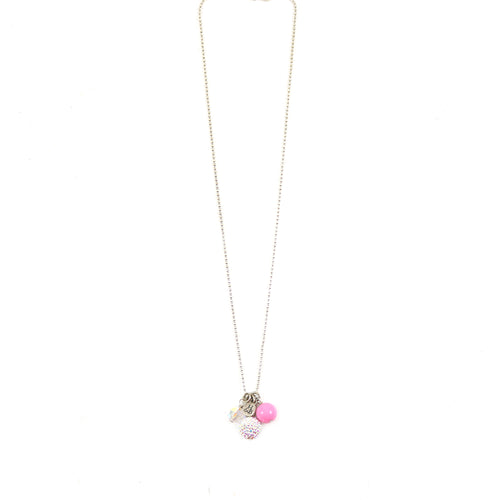 Hot Pink Cluster Necklace