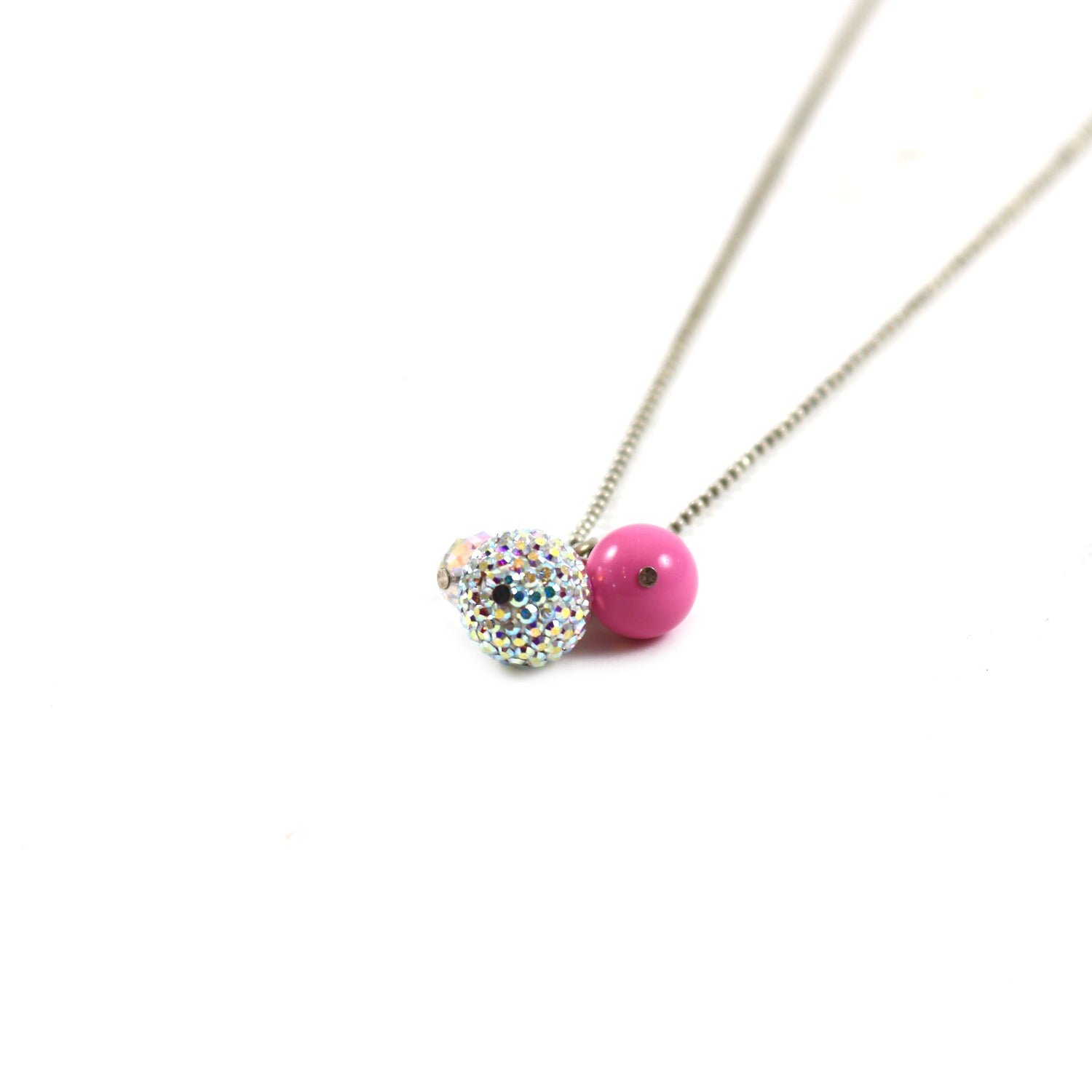 Hot Pink Cluster Necklace