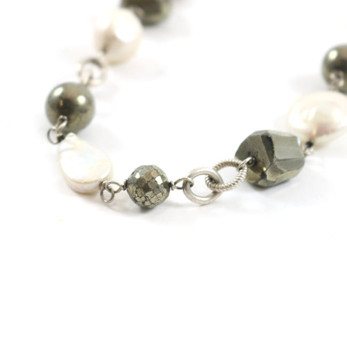 Pearl Lariat Necklace & Bracelet Set