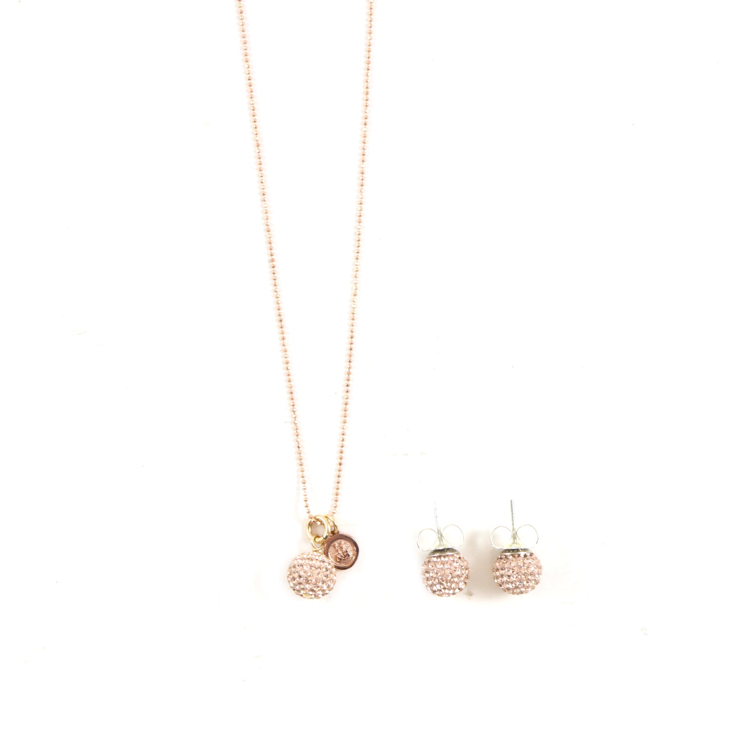 Rose Gold H&B Earrings & Necklace Set