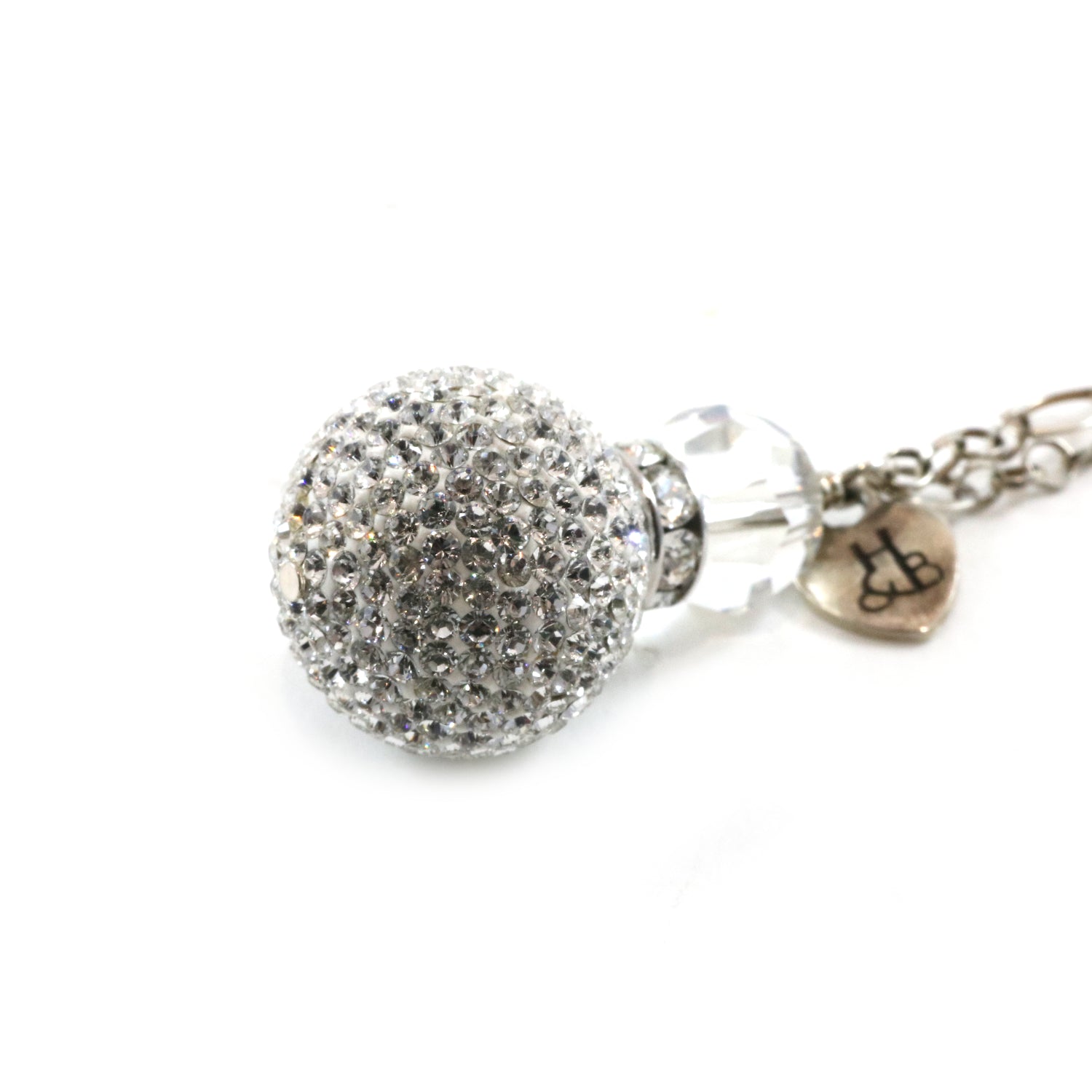 Large White Sparkle Pendant Necklace