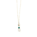 White & Green Sparkle Pendants Necklace