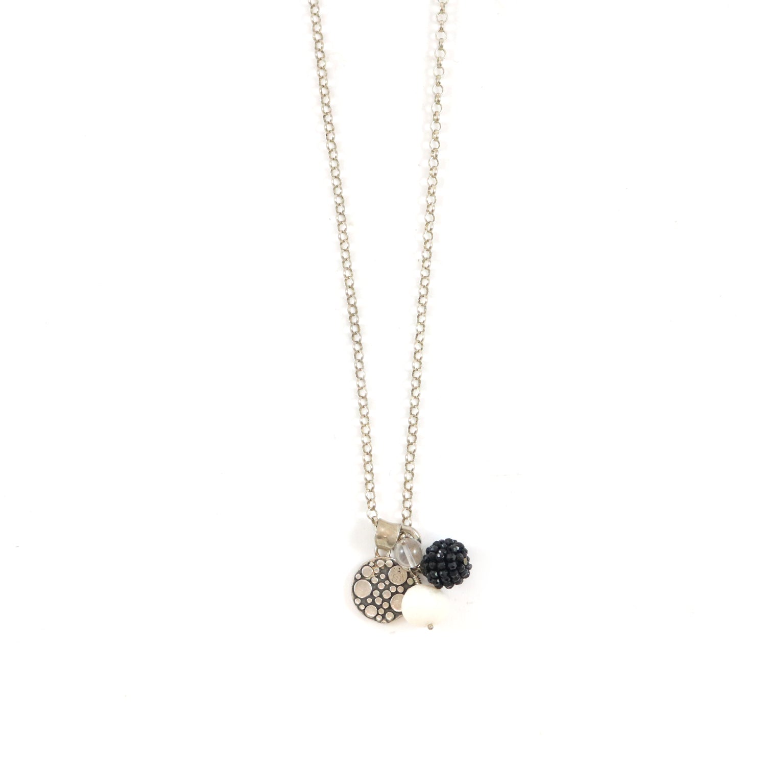 Black & White Cluster Necklace