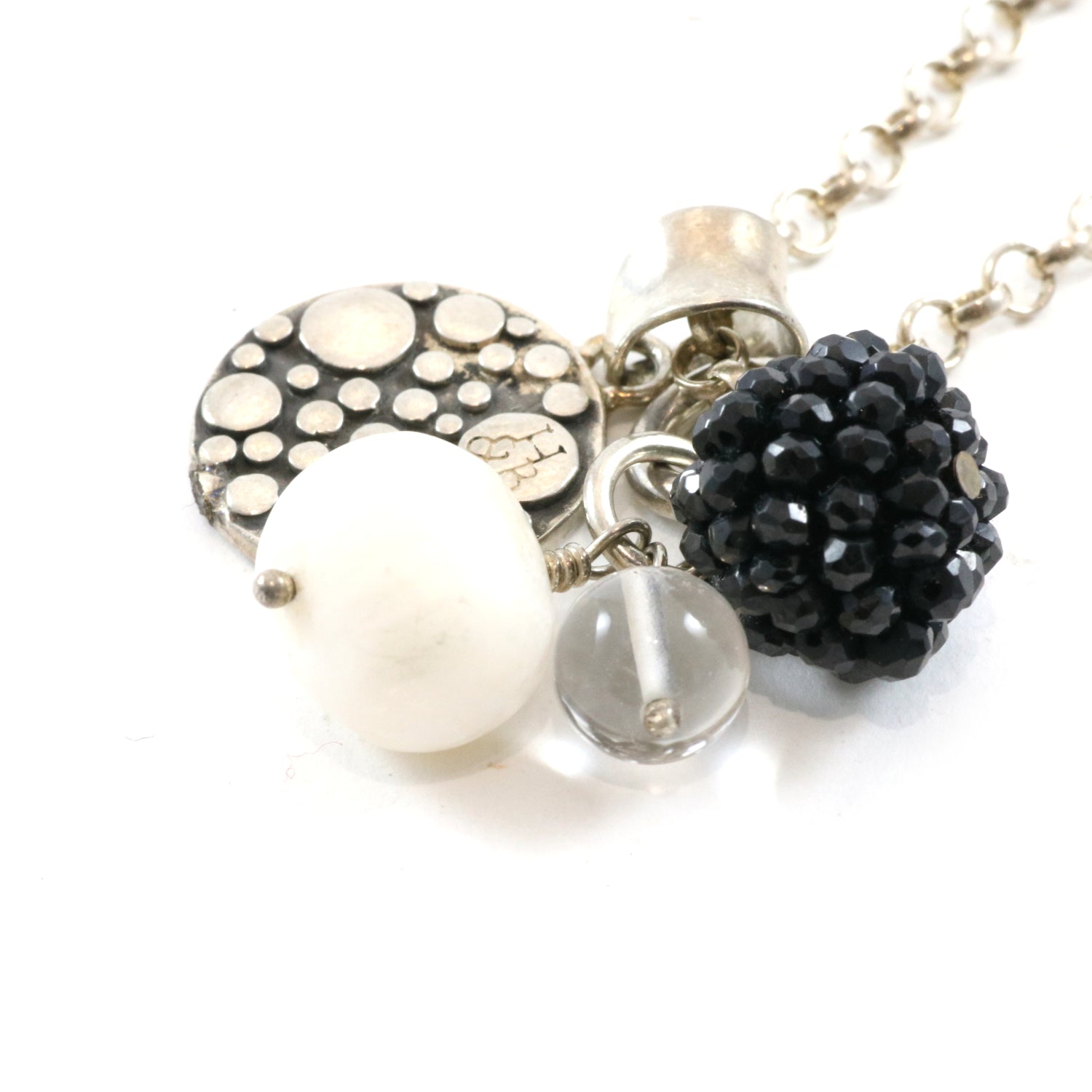 Black & White Cluster Necklace