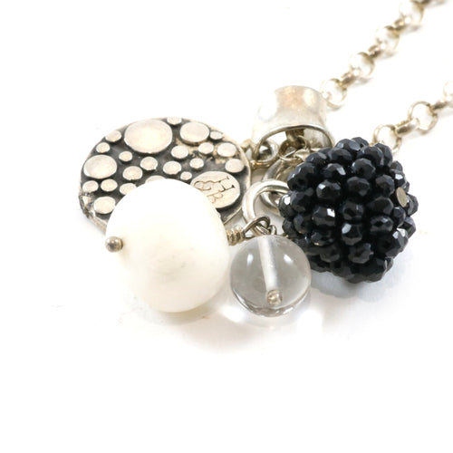 Black & White Cluster Necklace