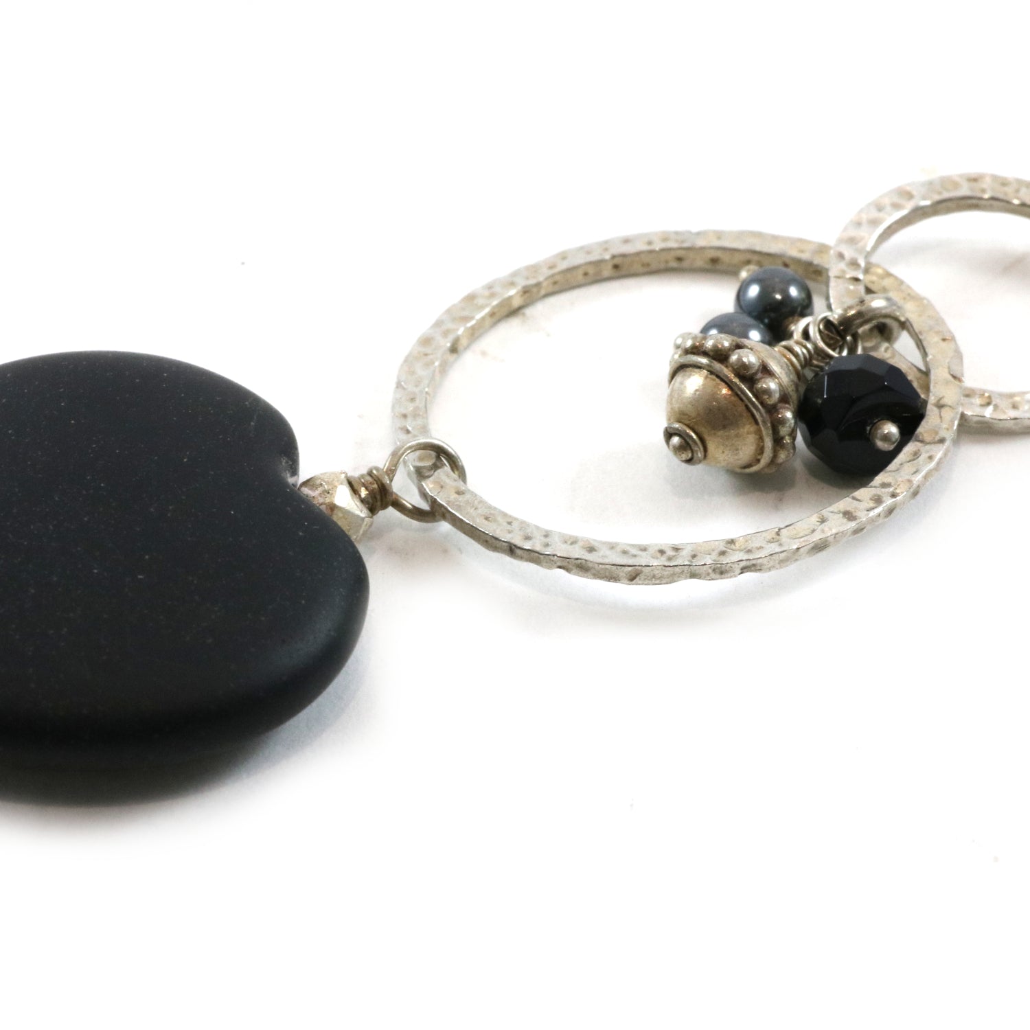 Black Heart Cluster Necklace