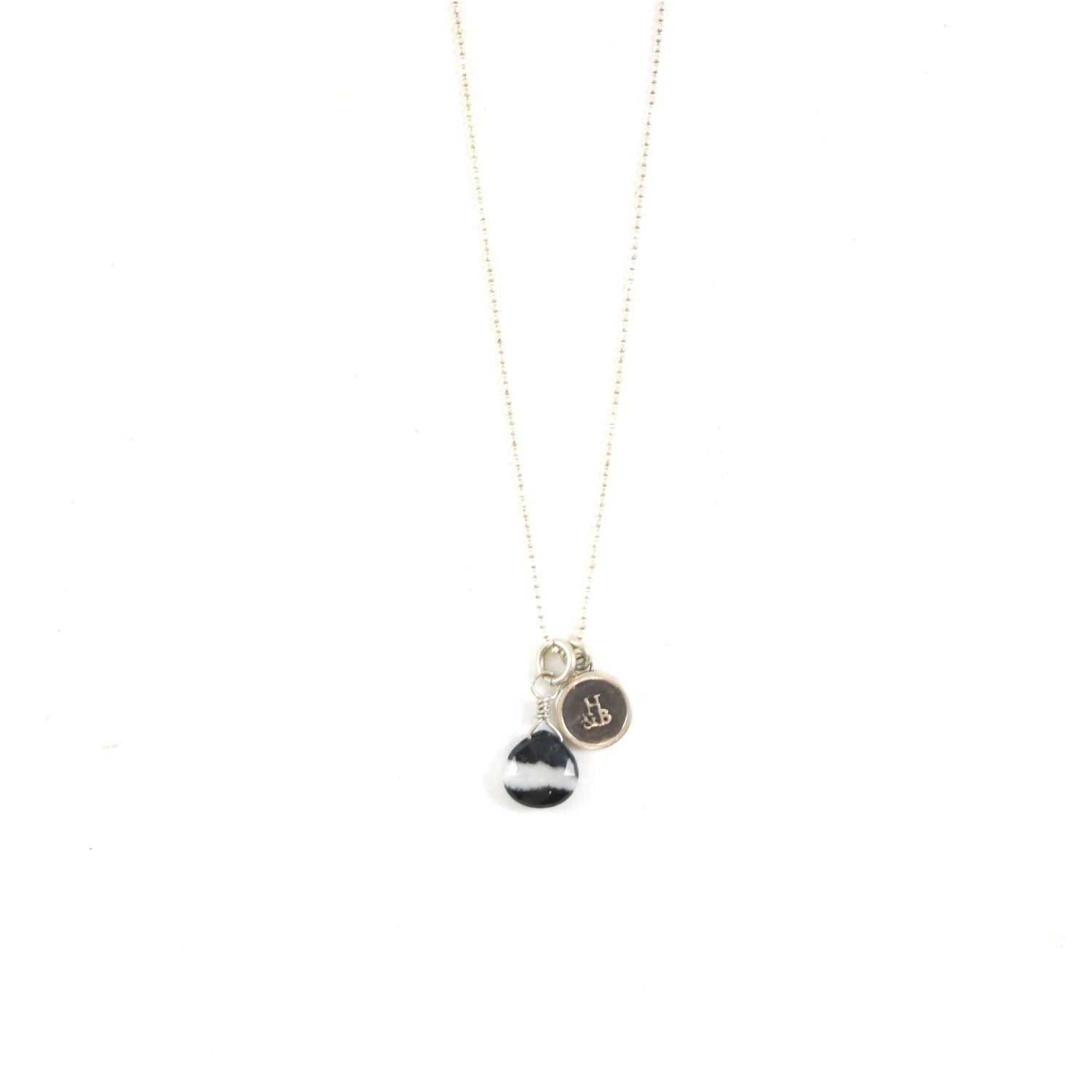 Black & White Stone Pendant Necklace