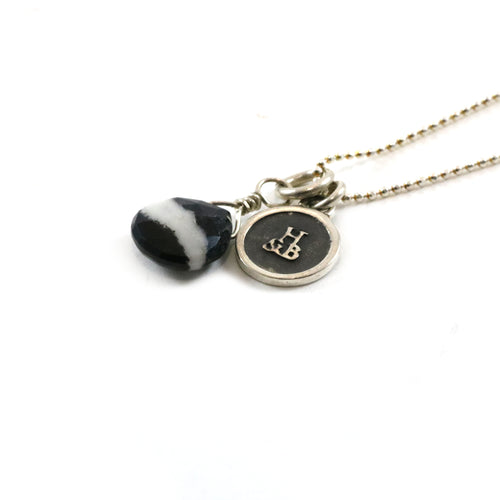 Black & White Stone Pendant Necklace