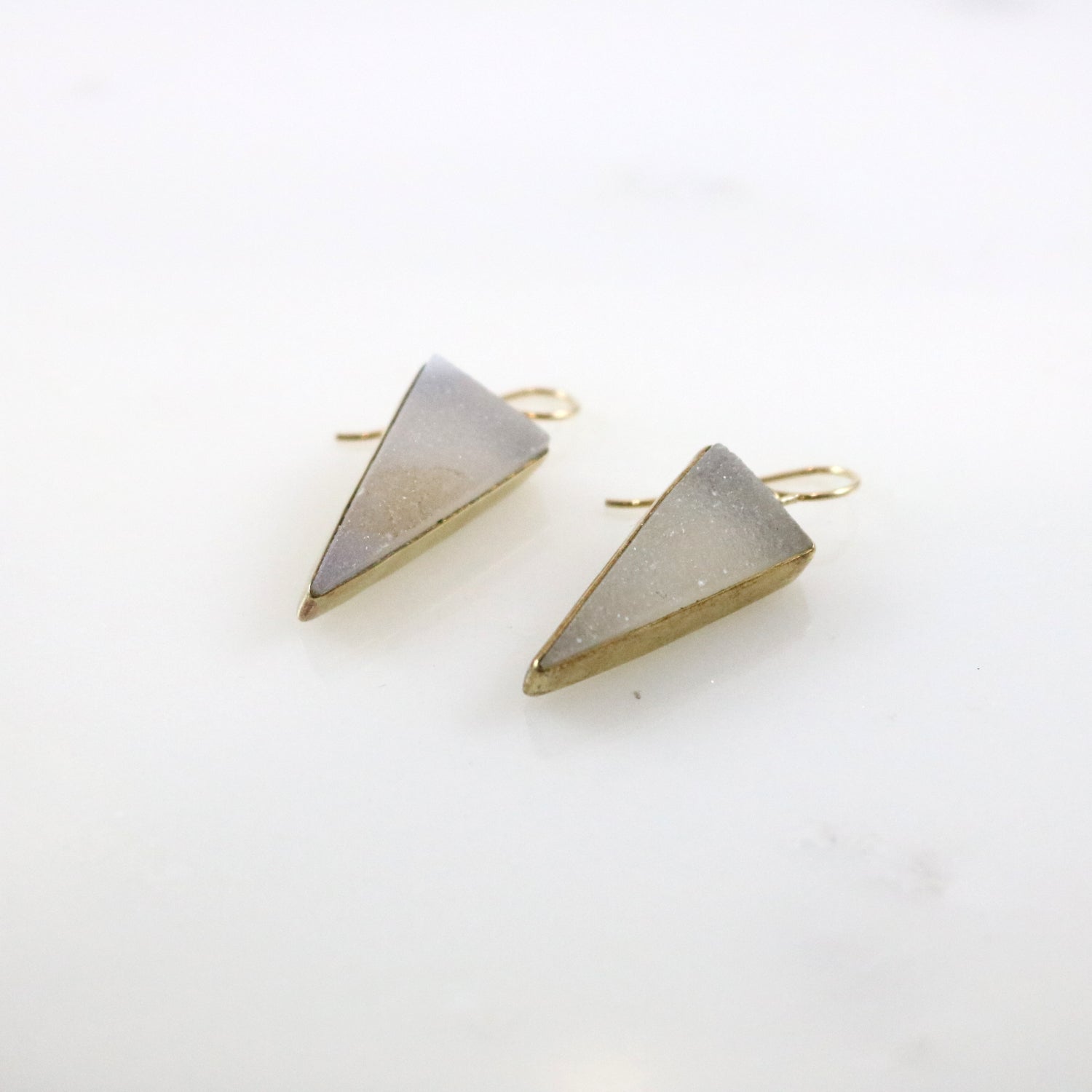 Moonstone Triangle Drop Earrings