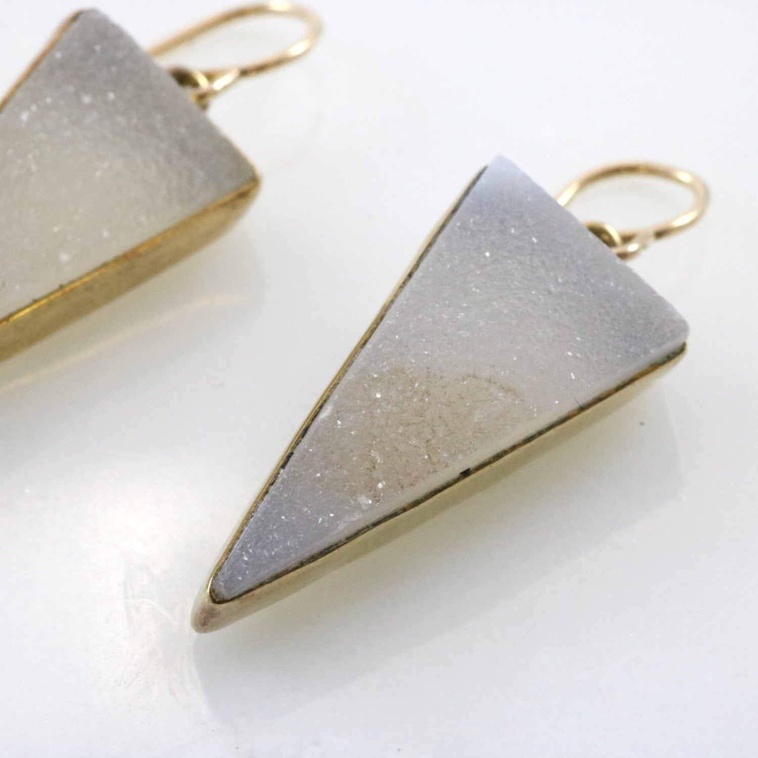 Moonstone Triangle Drop Earrings