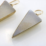 Moonstone Triangle Drop Earrings