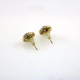 Gold with Black Crystal Bloom Studs