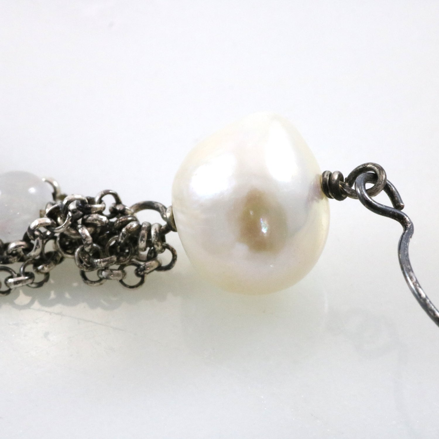 Pearl with Chains Drop Earrings