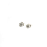 White Sparkle Ball Earrings