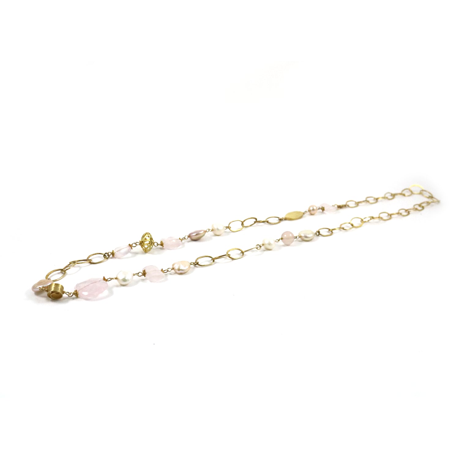 Quartz and Baroque Pearl Necklace