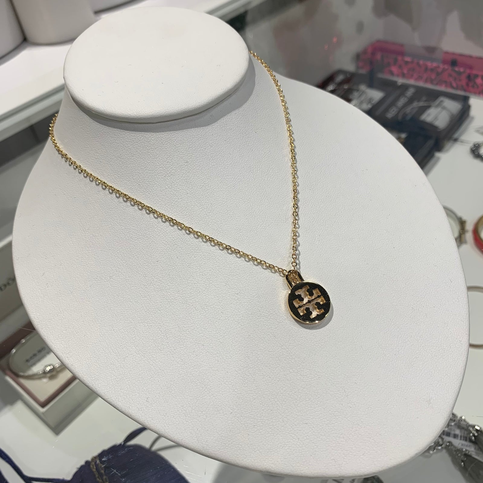 Repurposed Tory Burch Pendant Necklace