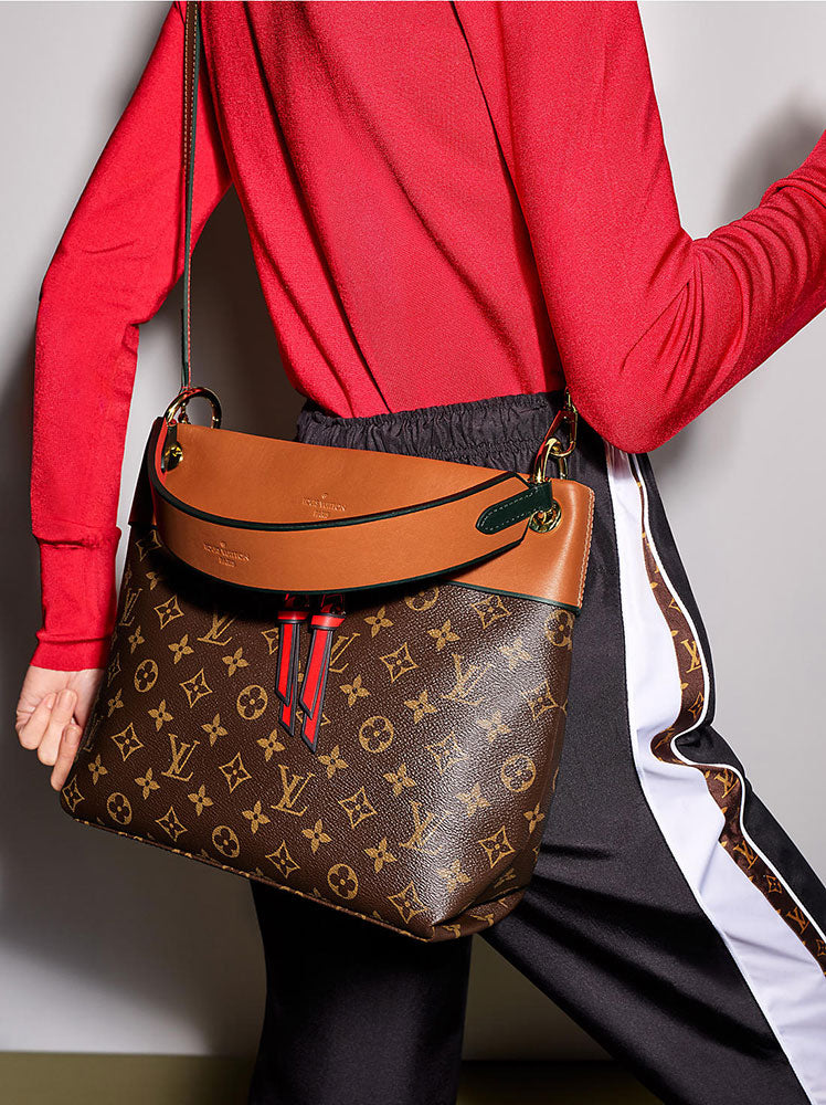 Louis Vuitton Tote Tuileries Besace Monogram Caramel Rouge in Canvas/Leather  with Gold-tone - US