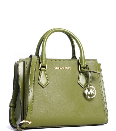 Green Saffiano Satchel Rayne