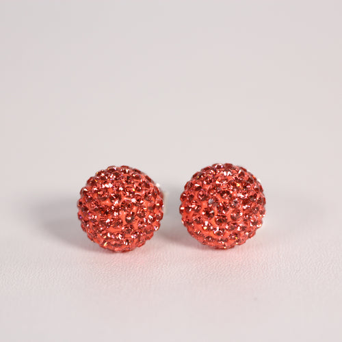 Pink Sparkle Ball Earrings