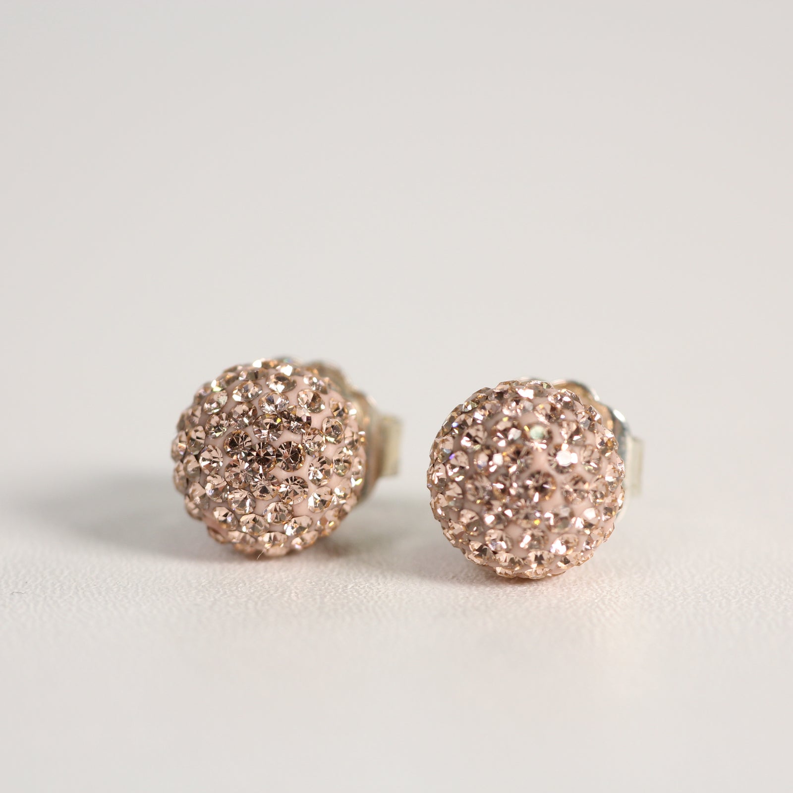 Rose Gold Sparkle Ball Earrings