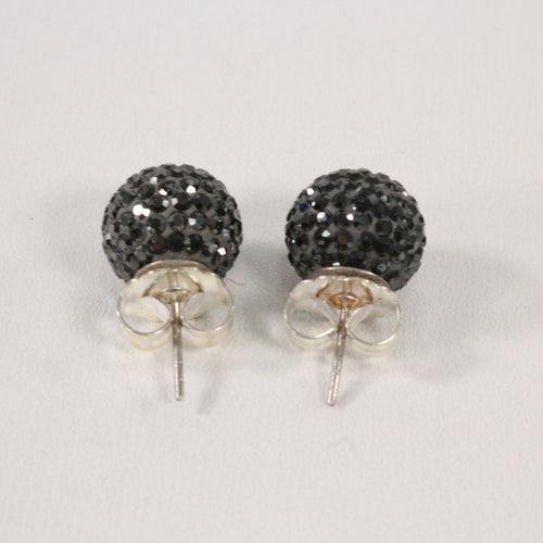 Hematite Sparkle Ball Earrings