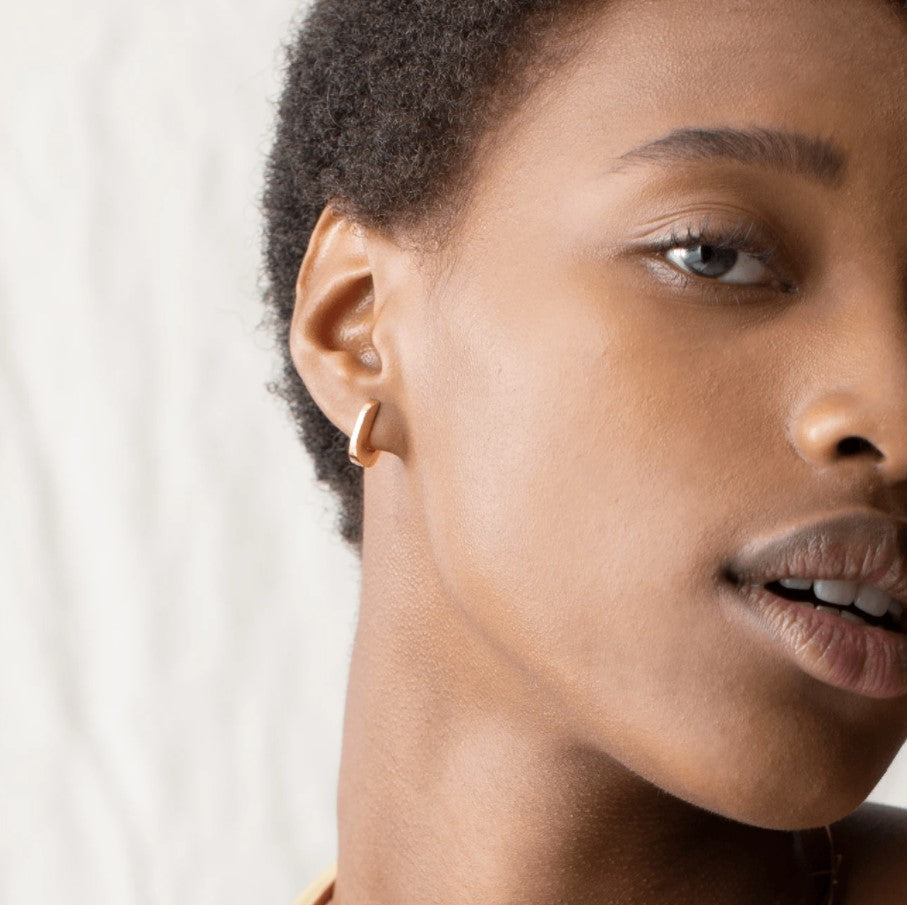 Pleated Huggies Earrings