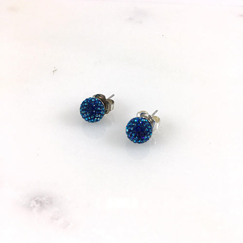 10mm Bermuda Blue Stud Earrings