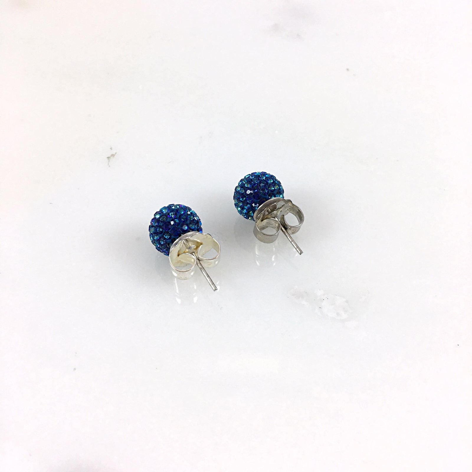 10mm Bermuda Blue Stud Earrings