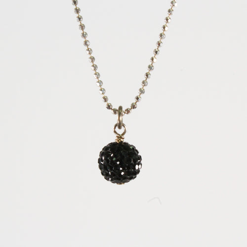 Black Sparkle Ball Necklace