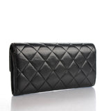 Lambskin Quilted Large Gusset Flap Wallet