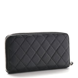 Lambskin Quilted Zip Around Wallet
