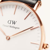 Black Leather Strap Watch