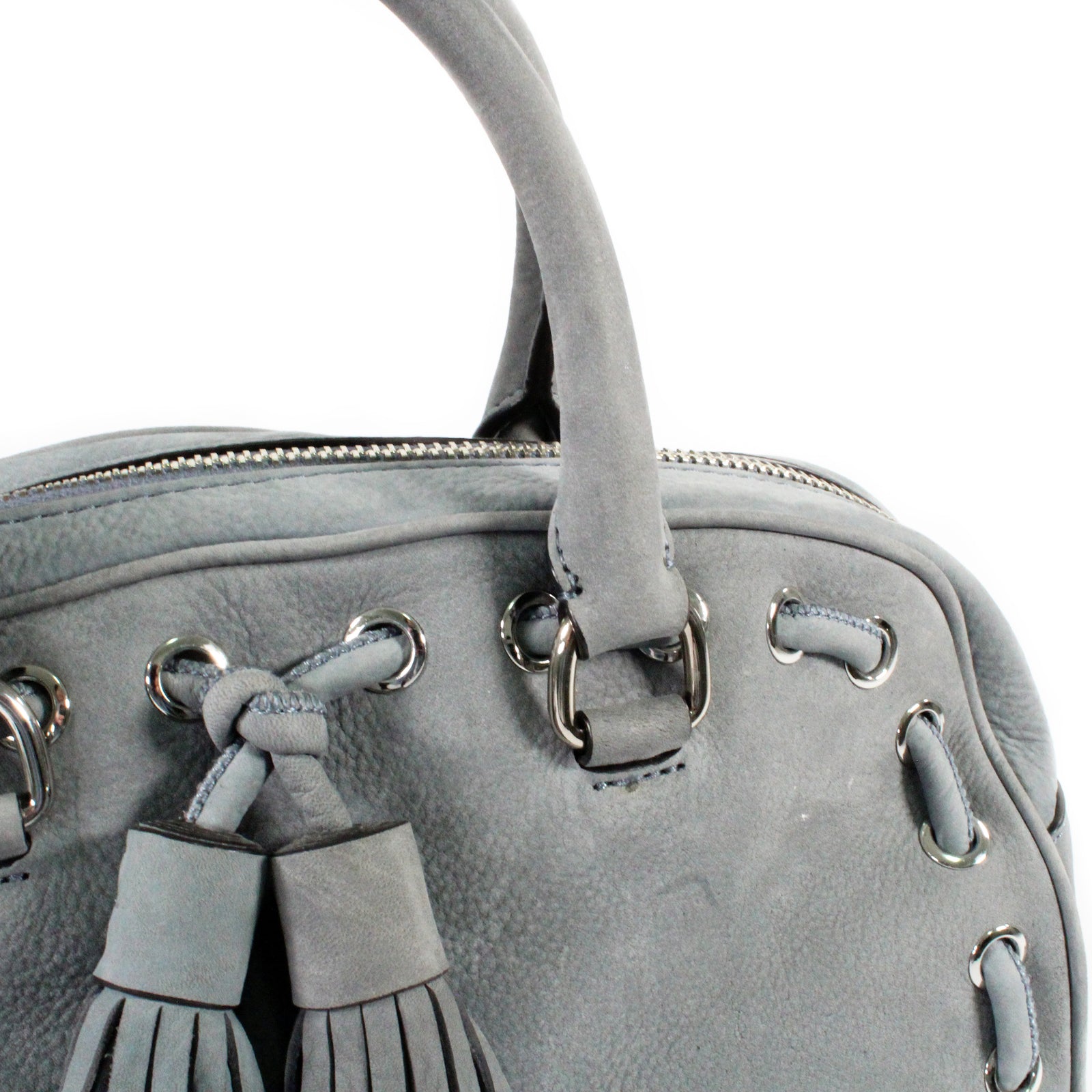 Grey Suede Satchel