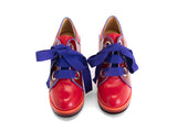 Miss August Laced Up Scalloped Wedge Heels