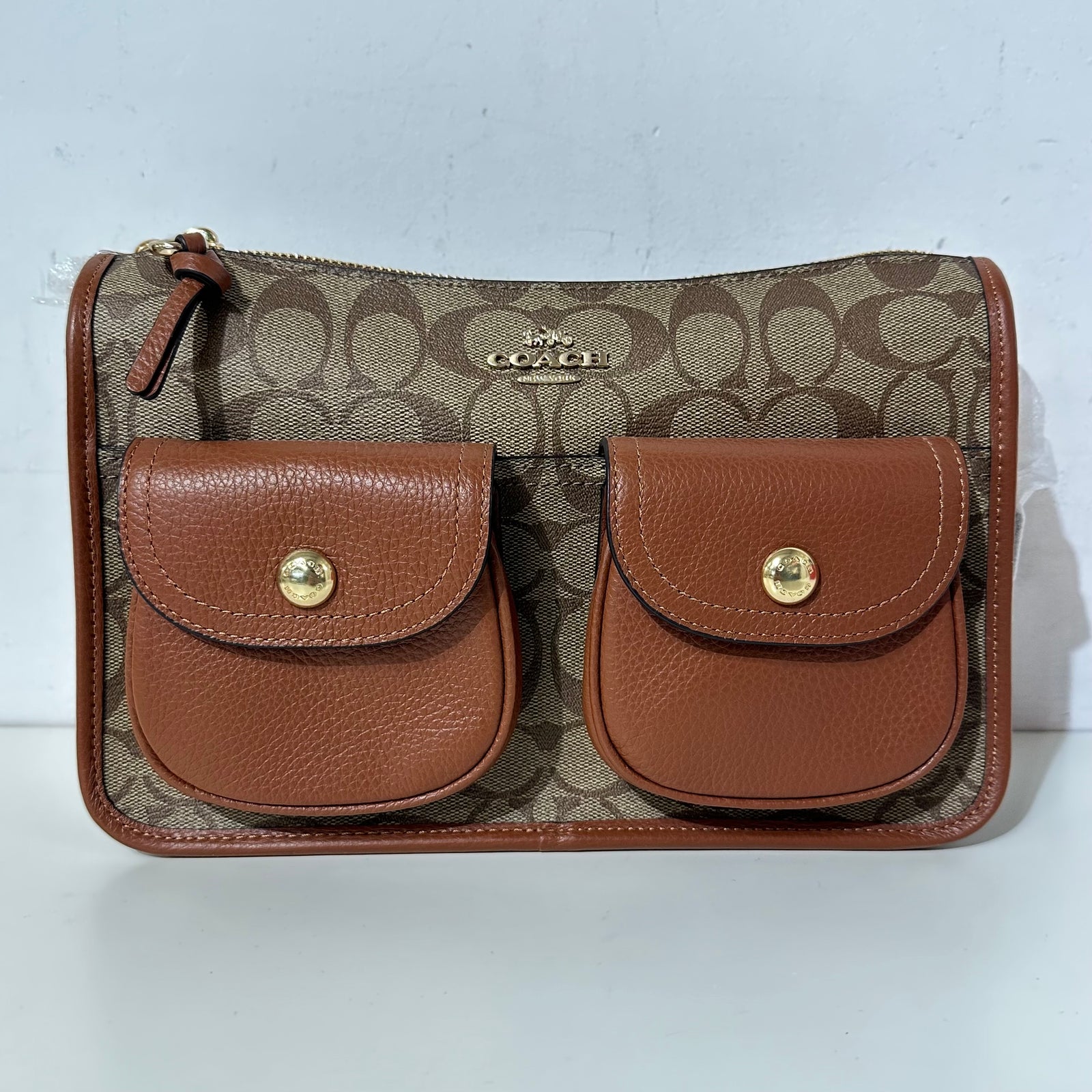 Brown Charter Slim Crossbody w Round Pouch