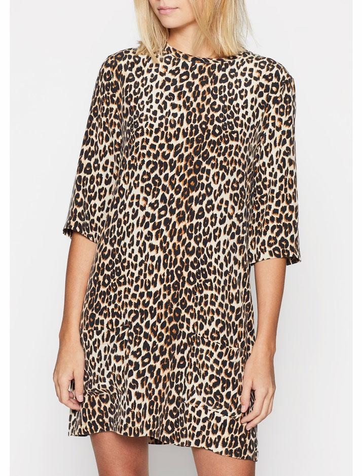 Aubrey Silk Leopard-Print Dress