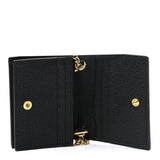 Grainy Calfskin Zumi Chain Card Case Wallet