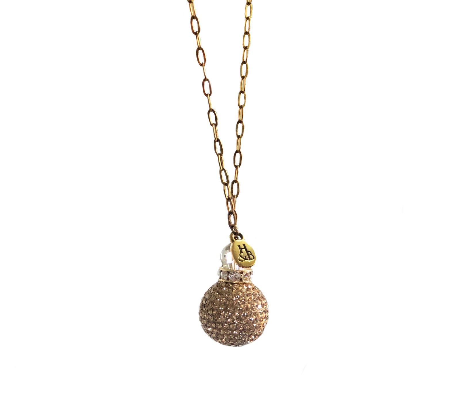 Gold Sparkle Ball Lariat Necklace