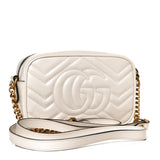Calfskin Matelasse Mini GG Marmont Bag Ivory