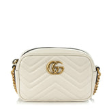 Calfskin Matelasse Mini GG Marmont Bag Ivory