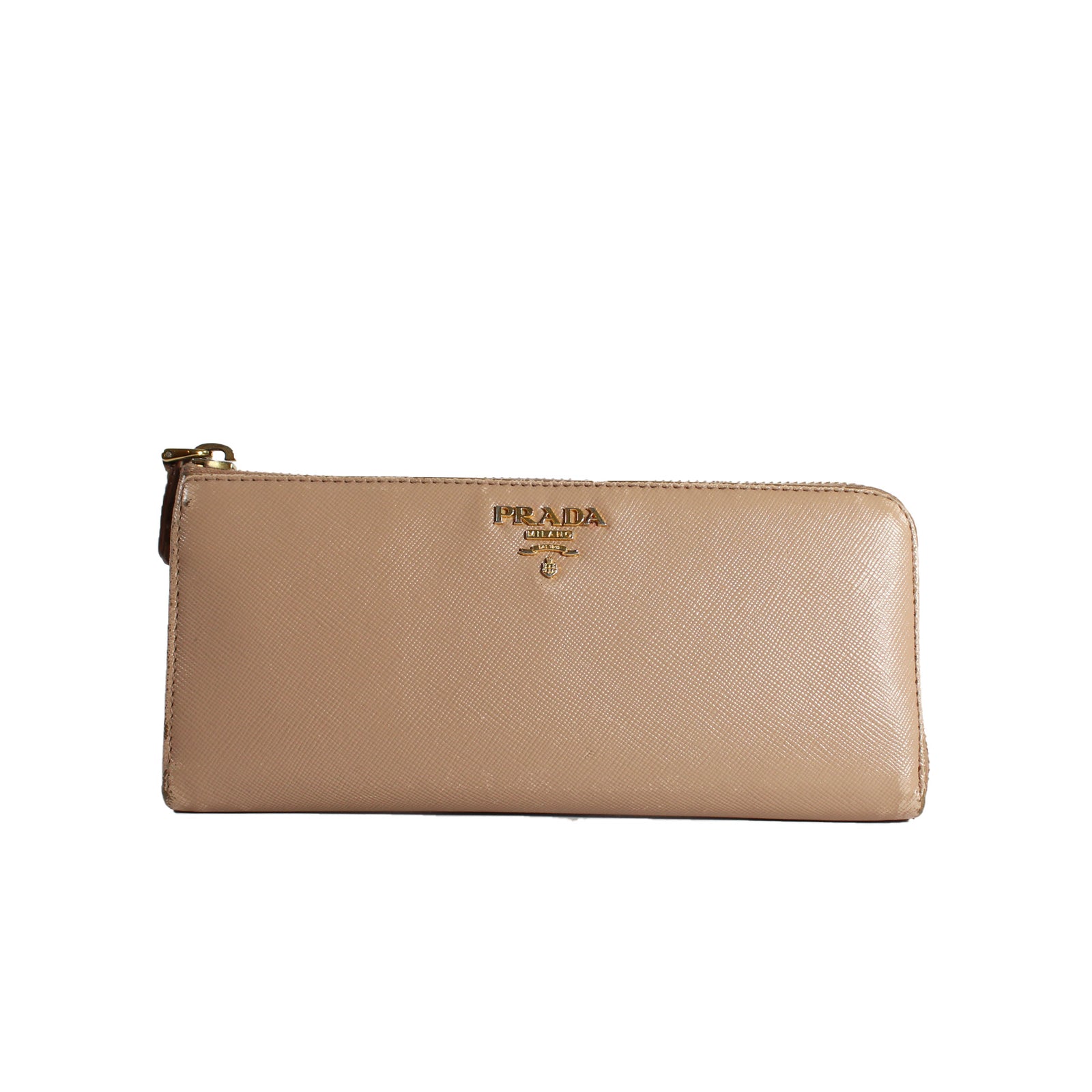 Nude Saffiano Long Zipper Wallet