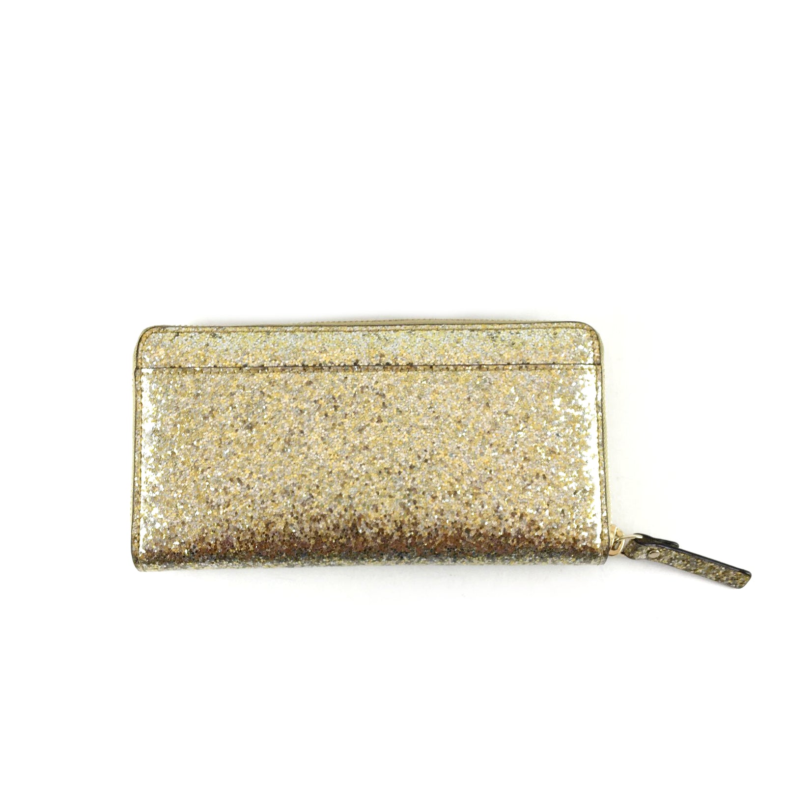 Gold Glitter Zip-Up Wallet
