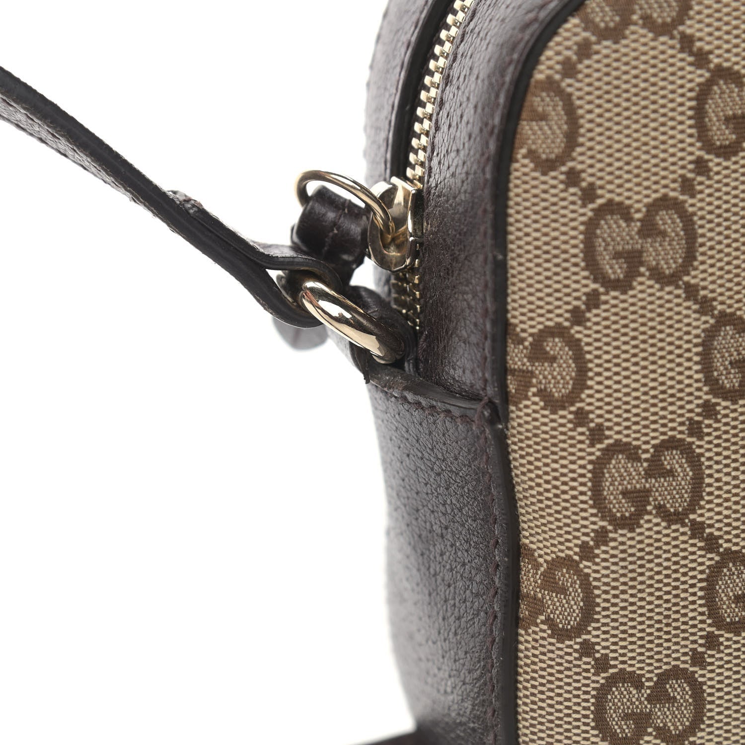 Gucci Webby Bee leather Crossbody Bag - brown (B+)