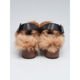 Leather and Fur Slingback Amstel Clogs