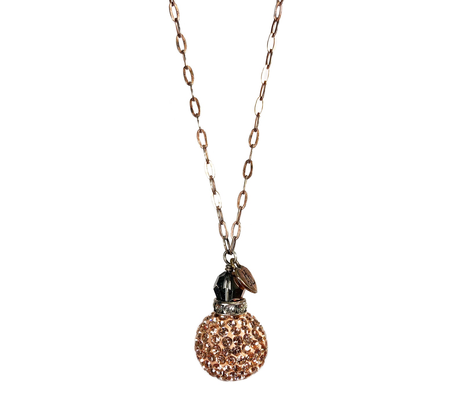 Rose Gold Sparkle Ball Lariat