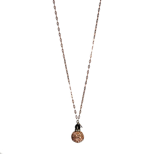 Rose Gold Sparkle Ball Lariat