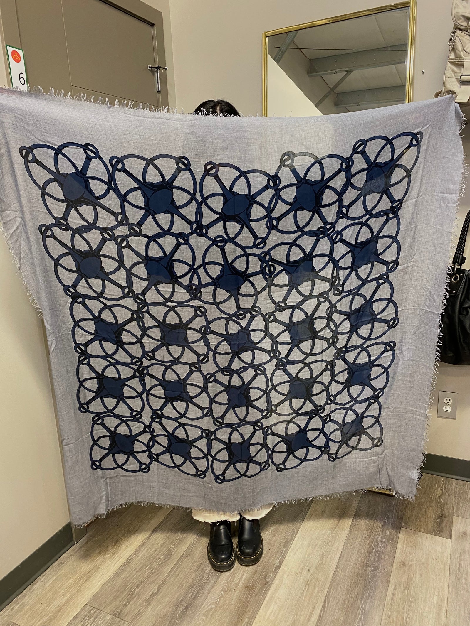 Large Horse Bit Wool Fringe Scarf