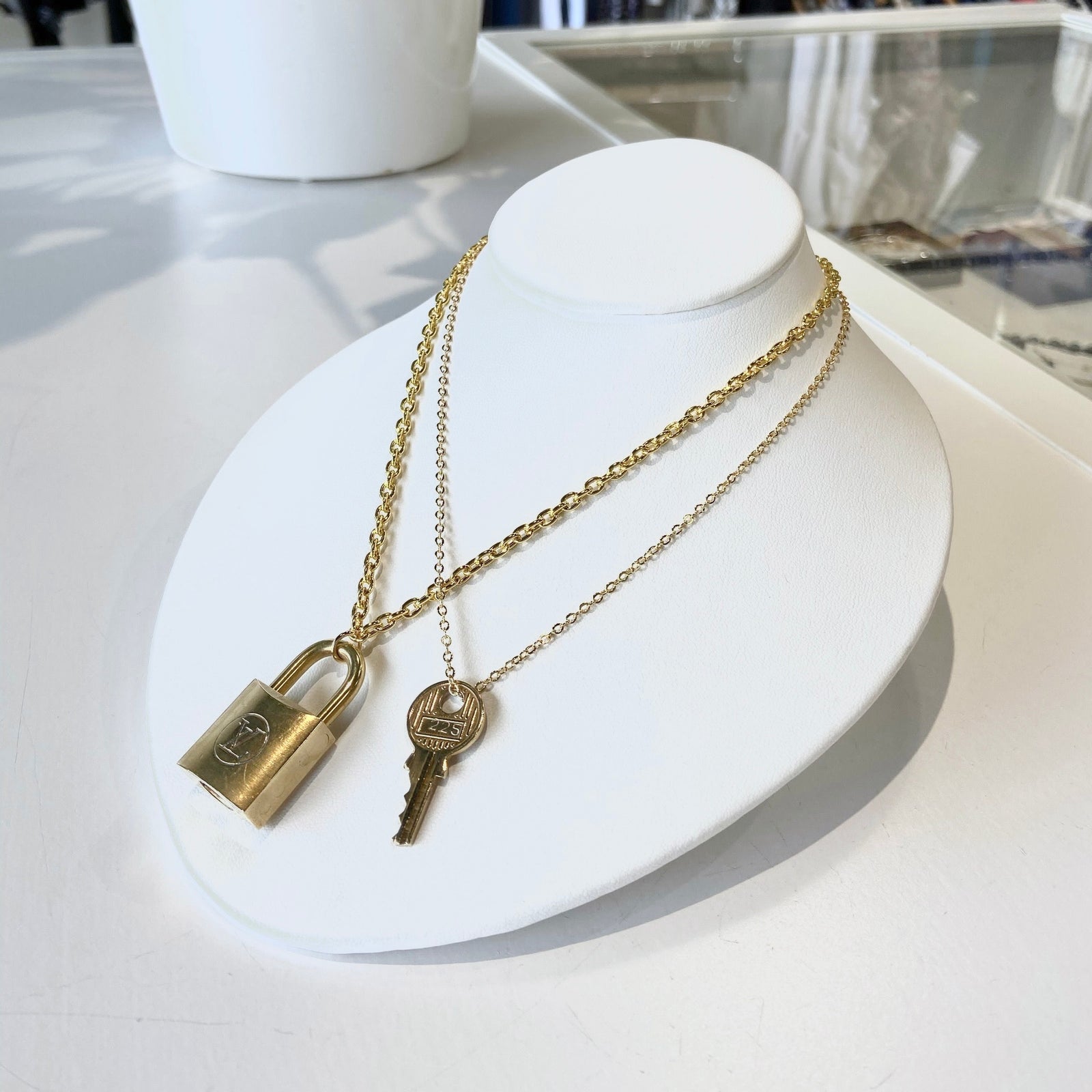 Repurposed Vintage Louis Vuitton Pearl Lock Necklace