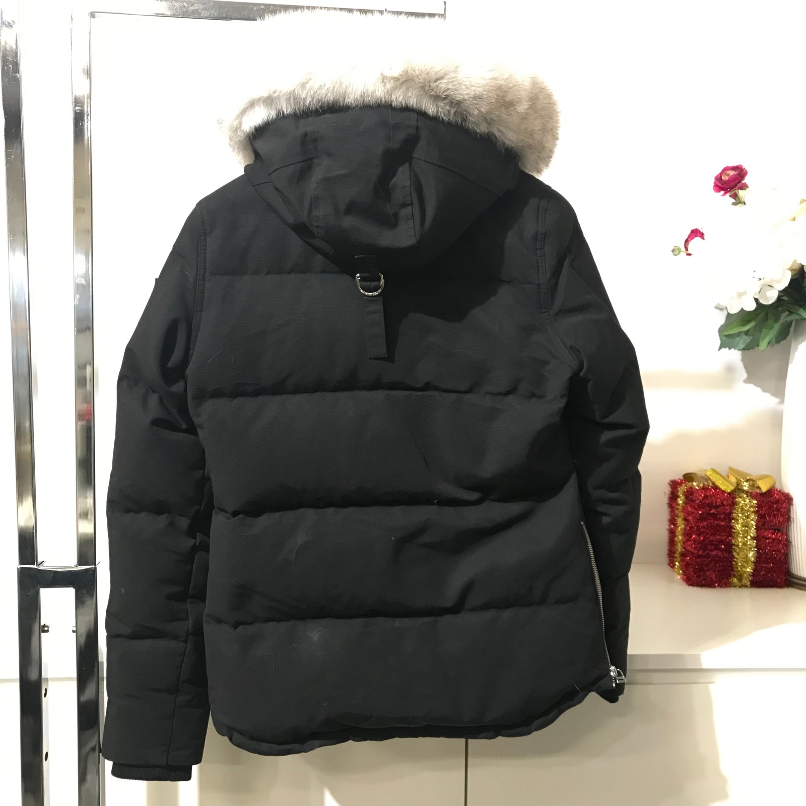 Black Original 3Q Fur Puffer